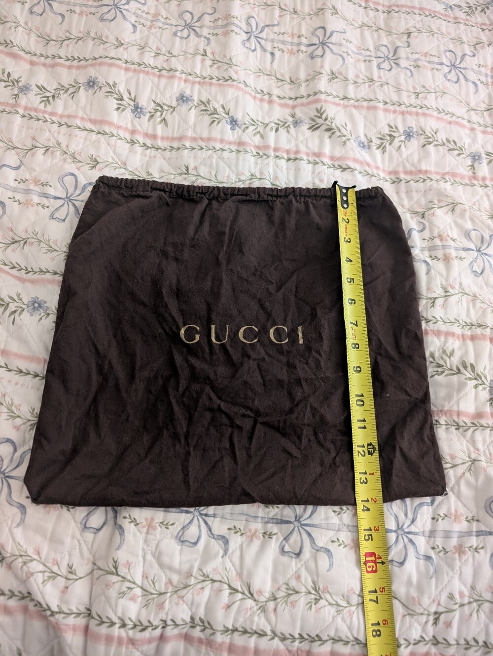 Gucci Brown Dust Bag  with Gold Logo